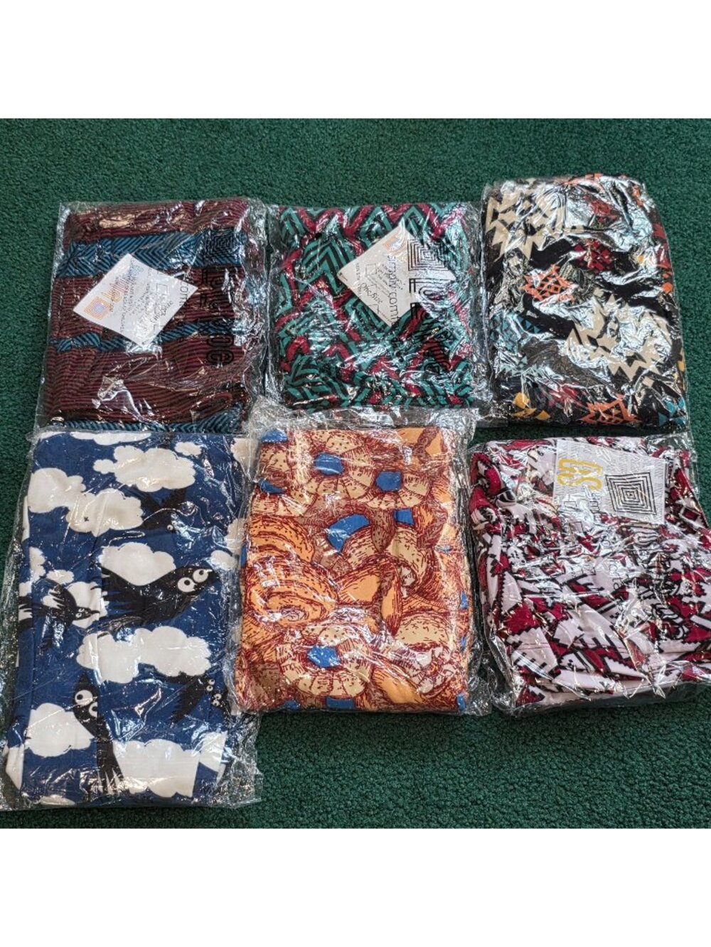 LuLaRoe Womens Printed Leggings One Size Lot 6 Unique Patterns Soft Stretchy NEW